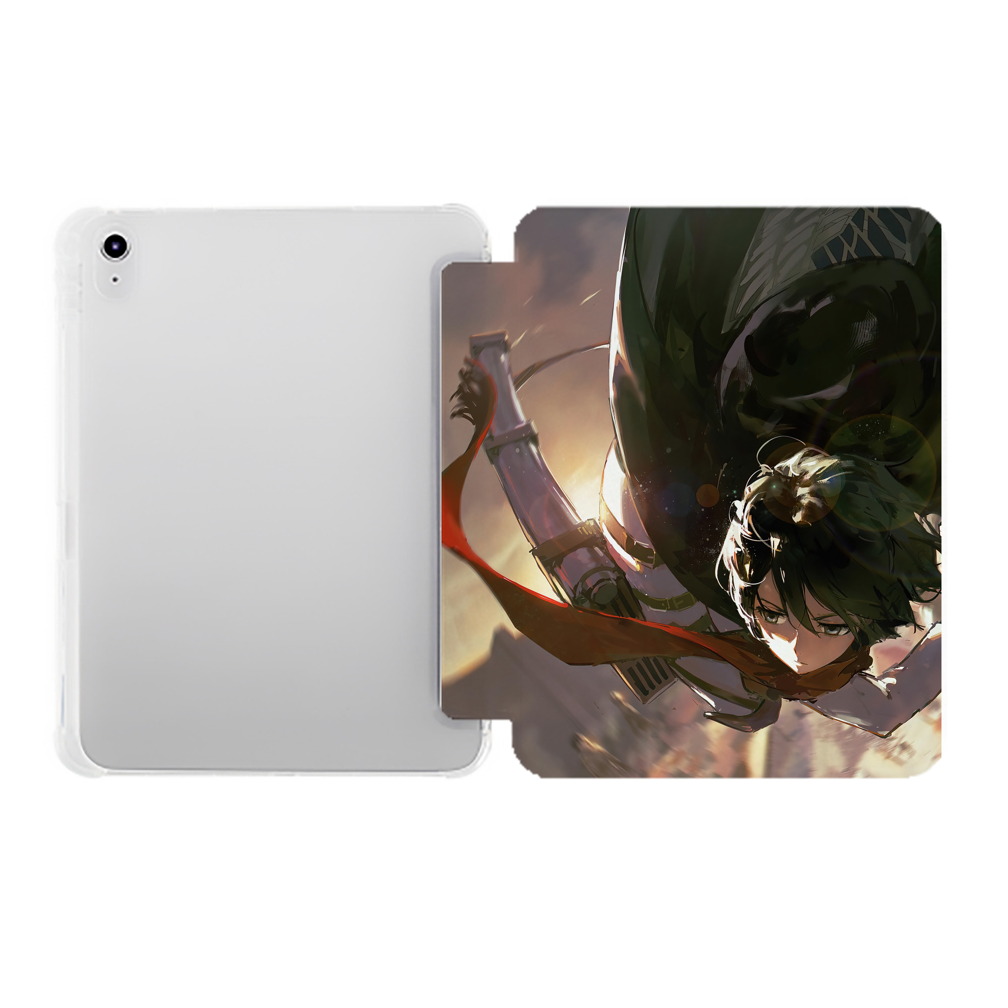 （画像用） 進撃の巨人 Attack on Titan IPad ケース ペン収納付き 三つ折りスタンド PUレザー×シリコン 対応機種9.5/10.5/10.9インチ